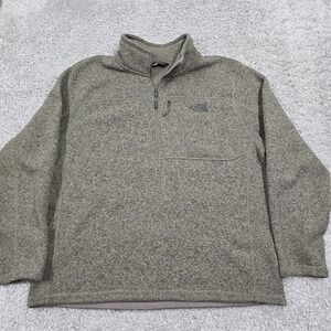 The North Face Gordon Lyons Pullover Men's XXL Brown‎ Sweater Knit Quarter Zip